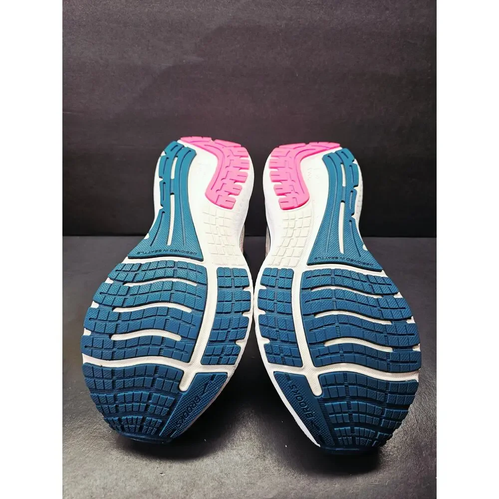 Brooks Women's Light Gray Sneakers with Pink and Blue Accents